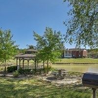 Gazebo in a grassy field